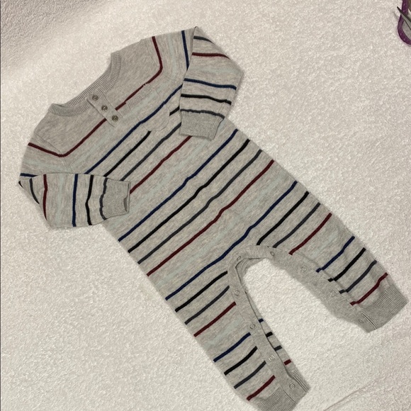 Splendid Striped knit long sleeve romper 6/9m - Picture 1 of 8